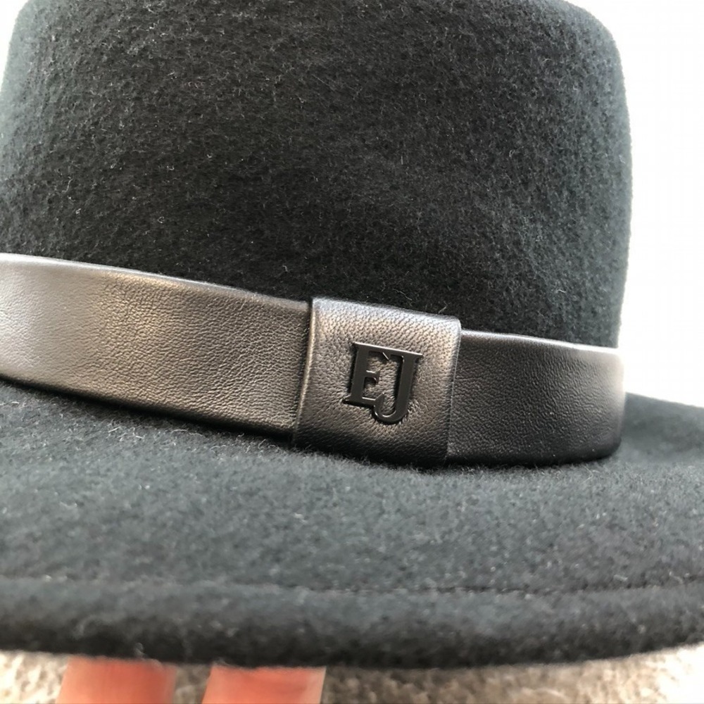 Eric Javits Ms Cool Fedora Womens OS Black Wool Felt Sustainable Classic Hat - Picture 6 of 11